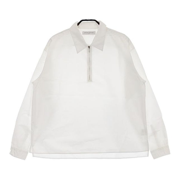UNITED ARROWS ハーフジップ プルオーバー コットン 長袖シャツ ホワイト メンズ ユナイテッドアローズ【中古】5-0417M∞