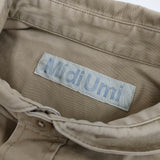 Midi-umi コットン 丸襟 シャツワンピース ウォッシュ加工 ワンピース ベージュ レディース ミディウミ【中古】5-0412M△