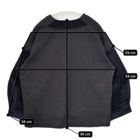 MyLanka 袖切替 Vネック プルオーバー ブラウス カットソー ネイビー グレー レディース ミランカ【中古】5-1009T∞