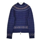 Brahmin ジップアップ アンゴラ混 ニットブルゾン カーディガン ネイビー レディース ブラーミン【中古】5-1009T∞
