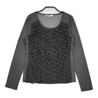 Brahmin フリル 長袖Ｔシャツ カットソー ロンＴ グレー レディース ブラーミン【中古】5-0601M∞