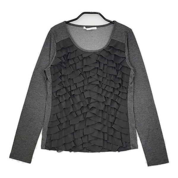 Brahmin フリル 長袖Ｔシャツ カットソー ロンＴ グレー レディース ブラーミン【中古】5-0601M∞