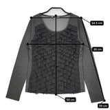 Brahmin フリル 長袖Ｔシャツ カットソー ロンＴ グレー レディース ブラーミン【中古】5-0601M∞