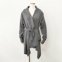 SI-HIRAI CHWK-2424 サイズ38 アンゴラ カシミヤ混 ロング カーディガン グレー レディース スーヒライ【中古】5-1006T◎