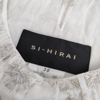 SI-HIRAI 刺繍 コットンリネン 半袖ドレス ワンピース オフホワイト レディース スーヒライ【中古】5-0612S∞
