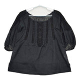 Brahmin レース使い 半袖 ブラウス シャツ ブラック レディース ブラーミン【中古】5-0612S∞