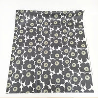marimekko mini unikko 138cm×157cm 撥水生地 ファブリック テーブルクロス 生地 ブラック ホワイト レディース マリメッコ【中古】5-0723G◎