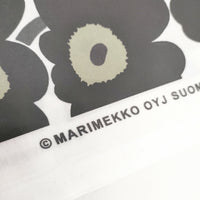marimekko mini unikko 138cm×157cm 撥水生地 ファブリック テーブルクロス 生地 ブラック ホワイト レディース マリメッコ【中古】5-0723G◎