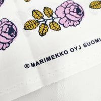 marimekko 未使用 VIHKIRUUSU 60cm×138cm ファブリック コットン 生地 ホワイト ピンク レディース マリメッコ【中古】5-0723G◎