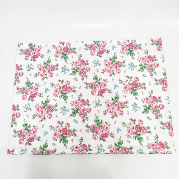 Laura Ashley 花柄 ファブリック 150cm×200cm 生地 ホワイト ピンク レディース ローラアシュレイ【中古】5-0723G◎