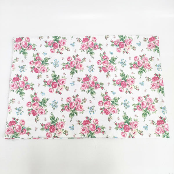 Laura Ashley 花柄 ファブリック 150cm×200cm 生地 ホワイト ピンク レディース ローラアシュレイ【中古】5-0723G◎