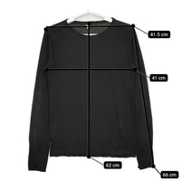 humoresque crewneck T クルーネック KA1204s 定価19800円 コットン 長袖Ｔシャツ カットソー ロンＴ ブラック レディース ユーモレスク【中古】5-0412M△