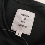 maison de SOIL HOMME フランス製 コットン 無地 半袖Ｔシャツ カットソー ブラック メンズ メゾンドソイル【中古】5-0612S∞
