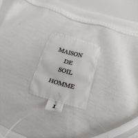 maison de SOIL HOMME フランス製 コットン 無地 半袖Ｔシャツ カットソー ホワイト メンズ メゾンドソイル【中古】5-0612S∞