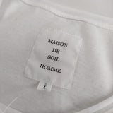 maison de SOIL HOMME フランス製 コットン 無地 半袖Ｔシャツ カットソー ホワイト メンズ メゾンドソイル【中古】5-0612S∞