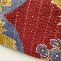 TOWAVASE デッドストック古布生地 刺し子 がま口 クラッチバッグ レッド イエロー レディース トワヴァーズ【中古】5-0315G♪