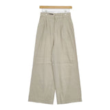 Brooks Brothers リネン混 ワイド パンツ ベージュ レディース ブルックスブラザーズ【中古】5-0825M∞