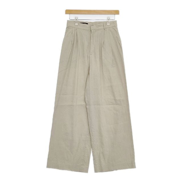 Brooks Brothers リネン混 ワイド パンツ ベージュ レディース ブルックスブラザーズ【中古】5-0825M∞