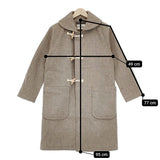 Charpentier de Vaisseau/London Tradition Toril Shawl Long Coat トリルコート 定価52800円 ウール ダッフルコート グレージュ レディース シャルパンティエドゥヴェッソ/ロンドントラディション【中古】5-1012A◆