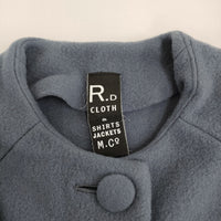 R&D.M.Co- ウールノーカラーコート ドロップショルダー コート ブルーグレー レディース オールドマンズテーラー【中古】5-1008T♪
