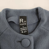 R&D.M.Co- ウールノーカラーコート ドロップショルダー コート ブルーグレー レディース オールドマンズテーラー【中古】5-1008T♪