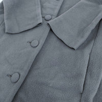 R&D.M.Co- ウールノーカラーコート ドロップショルダー コート ブルーグレー レディース オールドマンズテーラー【中古】5-1008T♪