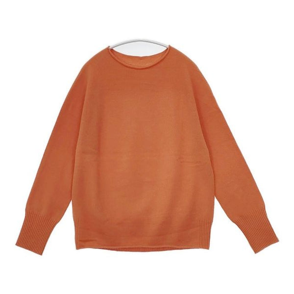 koton ウール カシミヤ 12G スロウピングショルダー プルオーバー セーター ニット 23AW オレンジ レディース コトン【中古】5-0922T∞