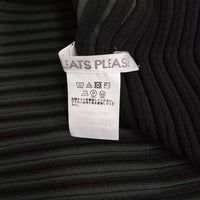 PLEATS PLEASE ISSEY MIYAKE BOUNCE KNIT TOP PP41KK851 ニット カットソー ブラック グリーン レディース プリーツプリーズ【中古】5-0325S♪