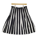 marimekko 新品 TIPO La Strada 定価32550円 サイズ36 ストライプ スカート ブラック ホワイト レディース マリメッコ【中古】5-0325M♪