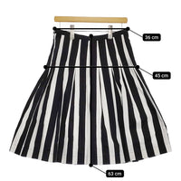 marimekko 新品 TIPO La Strada 定価32550円 サイズ36 ストライプ スカート ブラック ホワイト レディース マリメッコ【中古】5-0325M♪