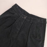 Lin francais d'antan コットン タック パンツ ブラック レディース ランフランセダンタン【中古】5-0825G∞