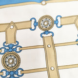 manipuri バンダナ スカーフ トートバッグ ベージュ ネイビー レディース マニプリ【中古】5-0502G◎