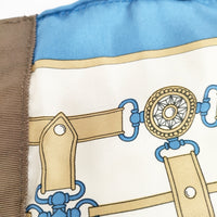 manipuri バンダナ スカーフ トートバッグ ベージュ ネイビー レディース マニプリ【中古】5-0502G◎