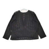 BEAUTY&YOUTH UNITED ARROWS ラッセルレースVネックロングスリーブチュニック ブラウス 黒 レディース ビューティアンドユース【中古】5-0408M♪