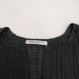 BEAUTY&YOUTH UNITED ARROWS ラッセルレースVネックロングスリーブチュニック ブラウス 黒 レディース ビューティアンドユース【中古】5-0408M♪