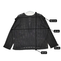 BEAUTY&YOUTH UNITED ARROWS ラッセルレースVネックロングスリーブチュニック ブラウス 黒 レディース ビューティアンドユース【中古】5-0408M♪