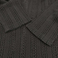 BEAUTY&YOUTH UNITED ARROWS ラッセルレースVネックロングスリーブチュニック ブラウス 黒 レディース ビューティアンドユース【中古】5-0408M♪
