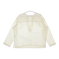 BEAUTY&YOUTH UNITED ARROWS ラッセルレースVネックロングスリーブチュニック ブラウス 白 レディース ビューティアンドユース【中古】5-0408M♪
