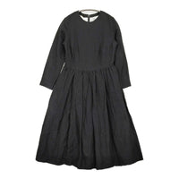 YAECA WRITE 98752 TUCK DRESS サイズS ウールリネンタック ワンピース ブラック レディース ヤエカ【中古】5-1008T♪