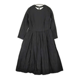 YAECA WRITE 98752 TUCK DRESS サイズS ウールリネンタック ワンピース ブラック レディース ヤエカ【中古】5-1008T♪
