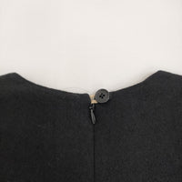YAECA WRITE 98752 TUCK DRESS サイズS ウールリネンタック ワンピース ブラック レディース ヤエカ【中古】5-1008T♪