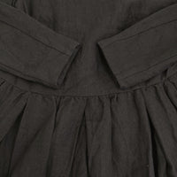 YAECA WRITE 98752 TUCK DRESS サイズS ウールリネンタック ワンピース ブラック レディース ヤエカ【中古】5-1008T♪