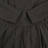 YAECA WRITE 98752 TUCK DRESS サイズS ウールリネンタック ワンピース ブラック レディース ヤエカ【中古】5-1008T♪