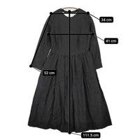 YAECA WRITE 98752 TUCK DRESS サイズS ウールリネンタック ワンピース ブラック レディース ヤエカ【中古】5-1008T♪