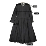 YAECA WRITE 98752 TUCK DRESS サイズS ウールリネンタック ワンピース ブラック レディース ヤエカ【中古】5-1008T♪