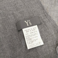 Y's 3枚接ぎ 大判 フリンジ コットン100％ YO-L01-092 ストール チャコールグレー ベージュ レディース ワイズ/Yohji【中古】5-0723G◎