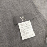 Y's 3枚接ぎ 大判 フリンジ コットン100％ YO-L01-092 ストール チャコールグレー ベージュ レディース ワイズ/Yohji【中古】5-0723G◎