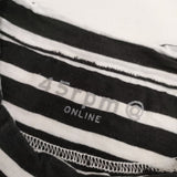45R/45rpm サイズ4 ユニセックス ボーダー 半袖Ｔシャツ カットソー ブラック ホワイト メンズ フォーティーファイブアールピーエム【中古】5-0609S∞