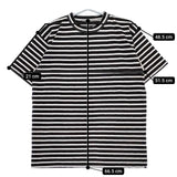 45R/45rpm サイズ4 ユニセックス ボーダー 半袖Ｔシャツ カットソー ブラック ホワイト メンズ フォーティーファイブアールピーエム【中古】5-0609S∞