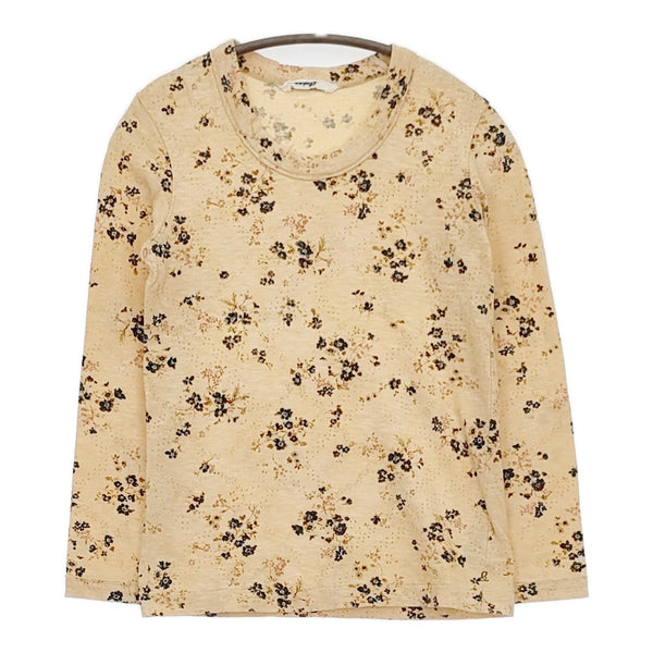 45R/45rpm 小花柄 サイズ1 コットン 日本製 長袖Ｔシャツ カットソー ロンＴ オレンジ ネイビー レディース フォーティーファイブアールピーエム【中古】5-0728M△